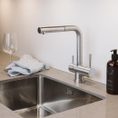 Köksblandare London - Utdragbart Munstycke - Old Silver