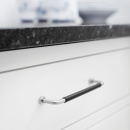 Handtag Lounge - 160mm - Krom/Svart Läder