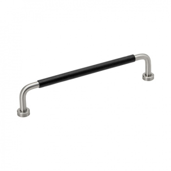 Handtag Lounge - 160mm - Rostfritt Stål/Svart Läder