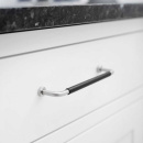 Handtag Lounge - 160mm - Rostfritt Stål/Svart Läder