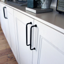 Handtag Lounge - 160mm - Svart/Svart Läder