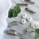 Knopp 409 - 32mm - Förnicklad/Porslin