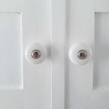 Knopp 409 - 32mm - Förnicklad/Porslin