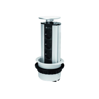 Elpelare 100mm 3st 230V Uttag - Svart