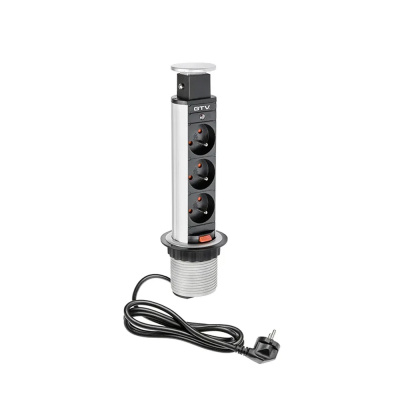 Elpelare 60mm 3st 230V EU uttag - Silver i gruppen Outlet hos Beslag Online (42313)