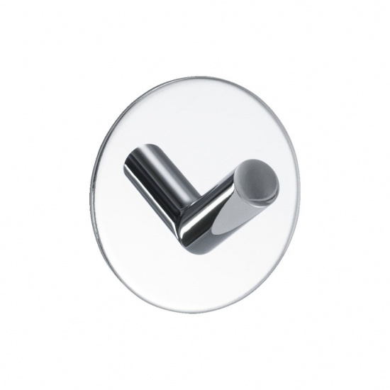 Självhäftande krok i krom till badrummet