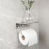 Base Toalettpappershållare Med Hylla - Borstat Rostfritt Stål