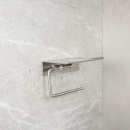 Base Toalettpappershållare Med Hylla - Borstat Rostfritt Stål