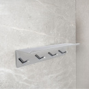 Badrumshylla med kroklist Base - Krom