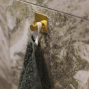 Handdukskrok Base 220 1-Krok - Polerad Mässing