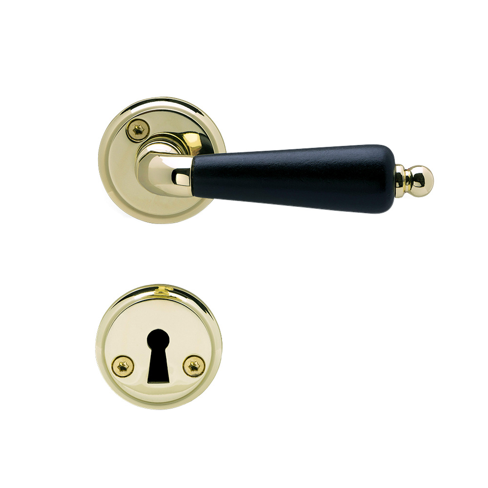 Dörrhandtag Balder - Mässing/Svart Trä