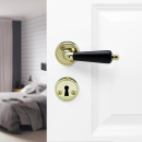 Dörrhandtag Balder - Mässing/Svart Trä