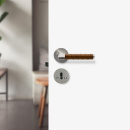 Dörrhandtag Kastrup - Rostfritt Stål Finish/Läderlindat Brun
