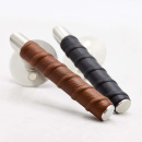 Dörrhandtag Kastrup - Rostfritt Stål Finish/Läderlindat Svart