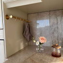 Köksreling Aveny - 600mm - Komplett - Polerad Obehandlad Mässing