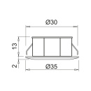 Minispotlight Pixel - 2700K - Rostfri Look