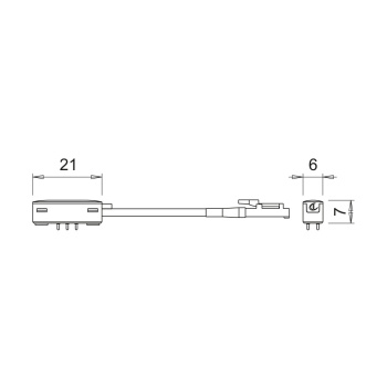 Anslutningskabel Magy Micro 24 - 1000mm - Svart