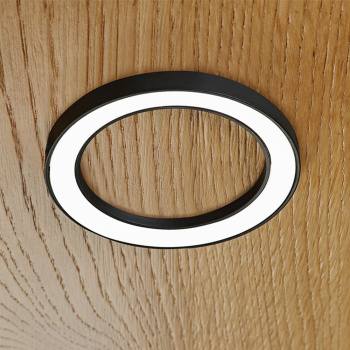 LED-spot Ringlight - Utanpåliggande - Svart