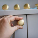 Knopp Duke - 32mm - Borstad Mässing