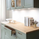 Handtag 1353 - Polerad Mässing/Läder Brun