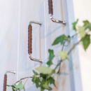 Handtag 1353 - Förnicklad/Läder Brun