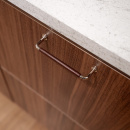 Handtag 1353 - Förnicklad/Lädersvept Brun