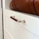 Handtag 1353 - Förnicklad/Lädersvept Brun