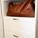 Handtag 1353 - Förnicklad/Lädersvept Brun