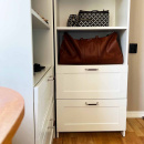 Handtag 1353 - Förnicklad/Lädersvept Brun