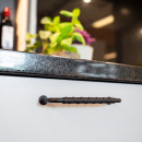 Handtag 1353 - Mattsvart/Läder Svart