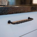 Handtag 1353 - Mattsvart/Läder Svart