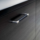 Handtag Norma 12 - Rostfritt Stål Finish/Svart Läder