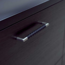 Handtag Norma 12 - Rostfritt Stål Finish/Svart Läder