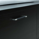 Handtag Norma 12 - Rostfritt Stål Finish/Svart Läder